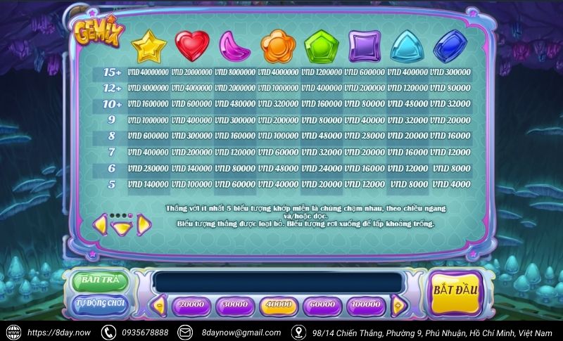 Gemix Slots - Game slot pha lê huyền bí, thưởng cực khủng 6 Giao dien game Gemix 8Day - Hinh 5