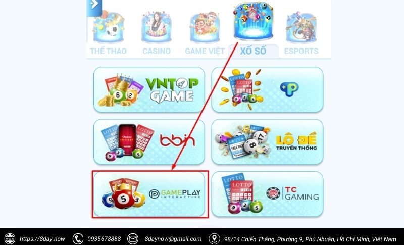 Cac buoc tham gia choi Keno tai 8Day - Buoc 2