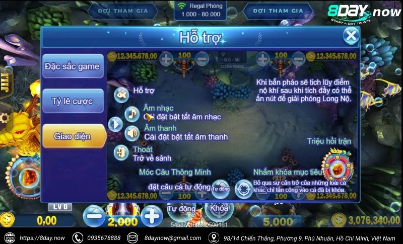 Royal Fishing - Săn cá hoàng gia, hốt bạc thả ga 3 Giao dien game Royal Fishing 8Day - Hinh 2