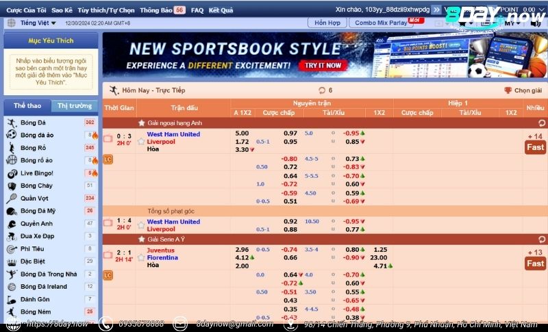 SBOBET Sports - Sảnh cược thể thao uy tín hàng đầu 2 Giao dien cong cuoc SBOBET The Thao 8Day - Hinh 1