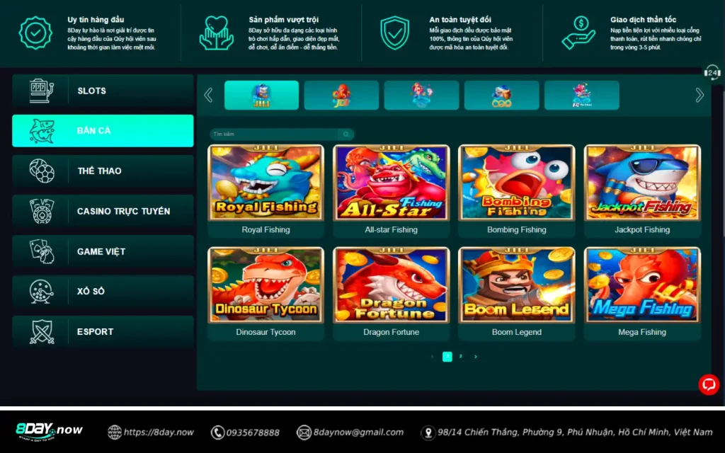 8Day - Trang chủ 72 Giao diện sảnh Bắn Cá 8 DAY